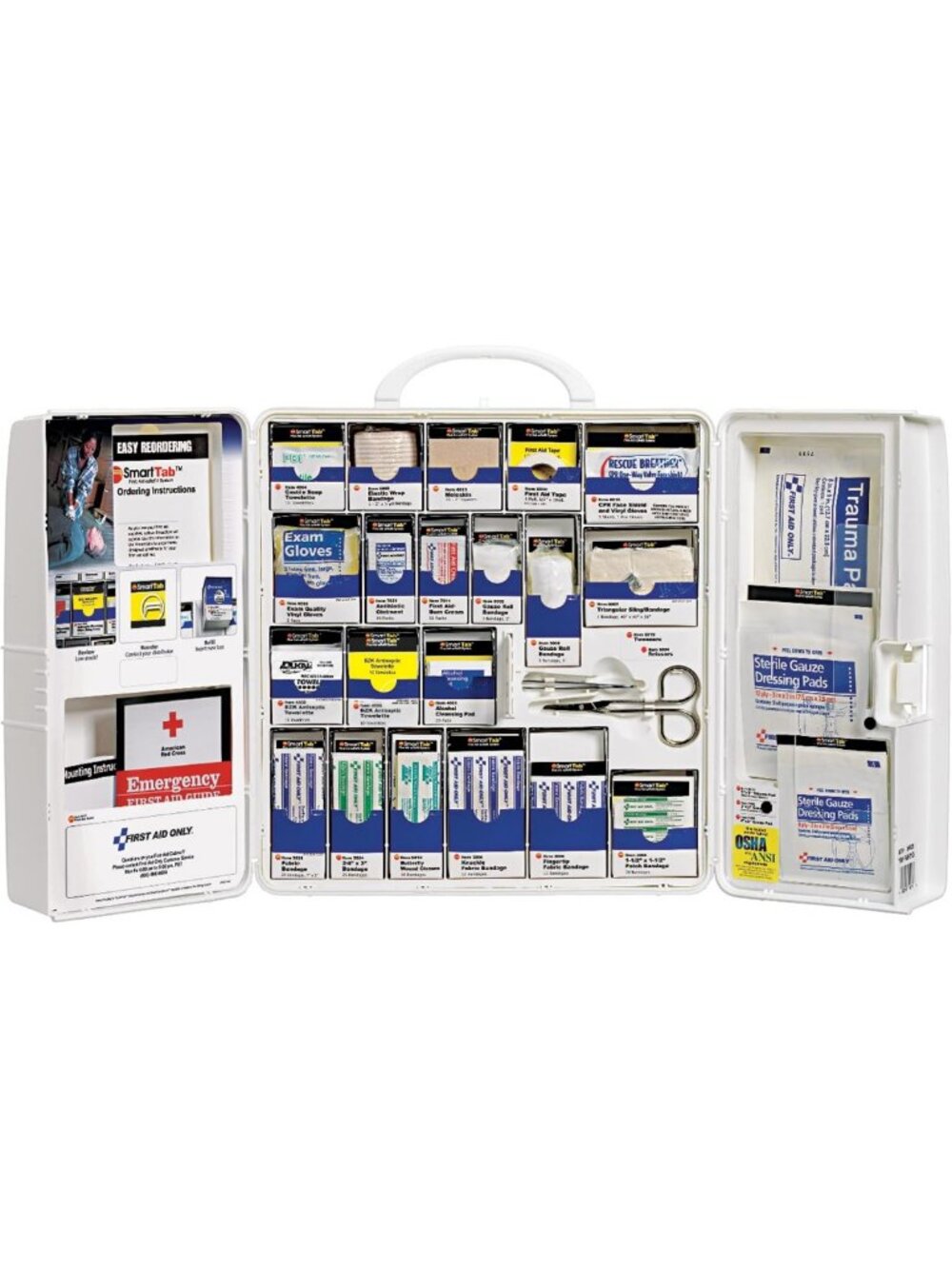 Large 209-Piece First Aid Kit - OSHA Compliant, Portable Plastic Case, Emergency